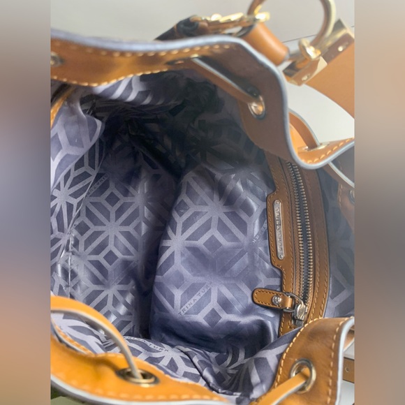 Trina Turk Drawstring Brown Leather Bag - Picture 9 of 10